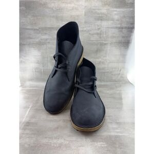 Clarks Originals Desert Boot‎ Navy Blue Leather Chukka Boots Men Sz 10.5M